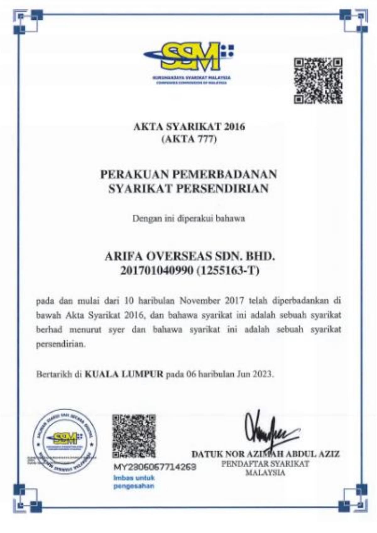 SSM Business Registration